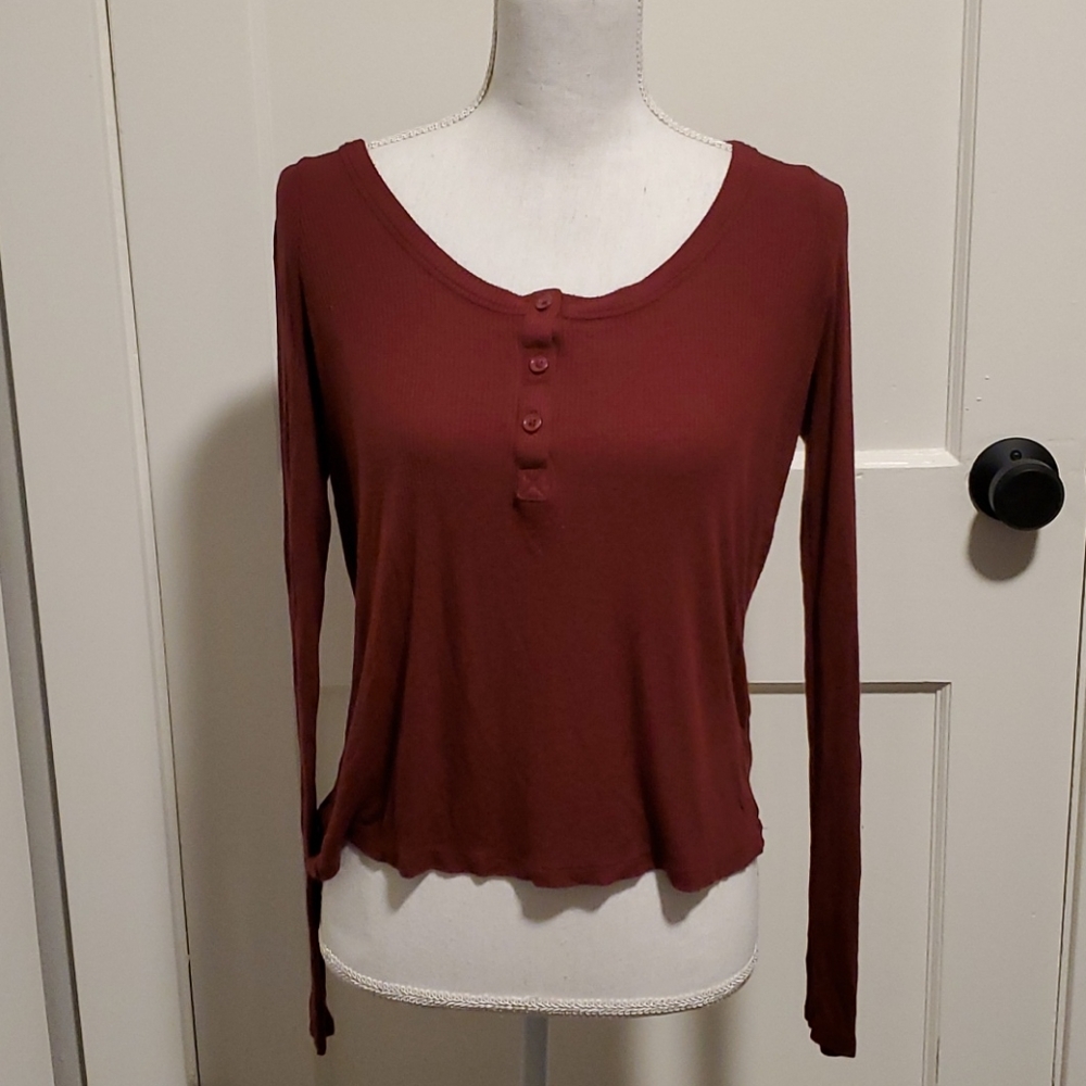 (4 for $10) Nollie burgundy ribbed long sleeve